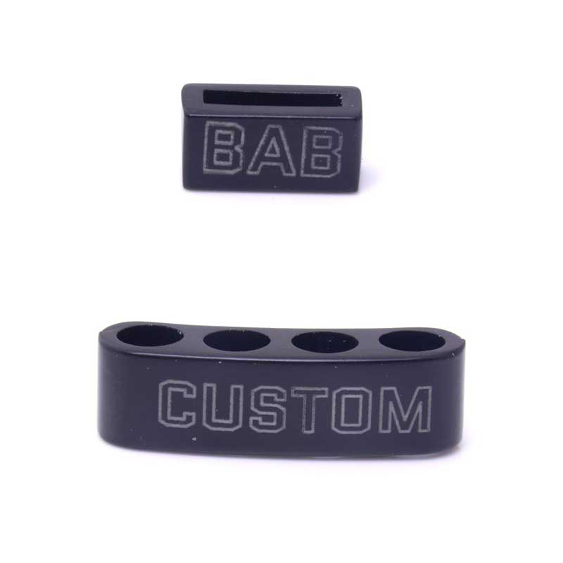 Bad-Ass Bracelets | Gravering op bedel & sluiting Zwart