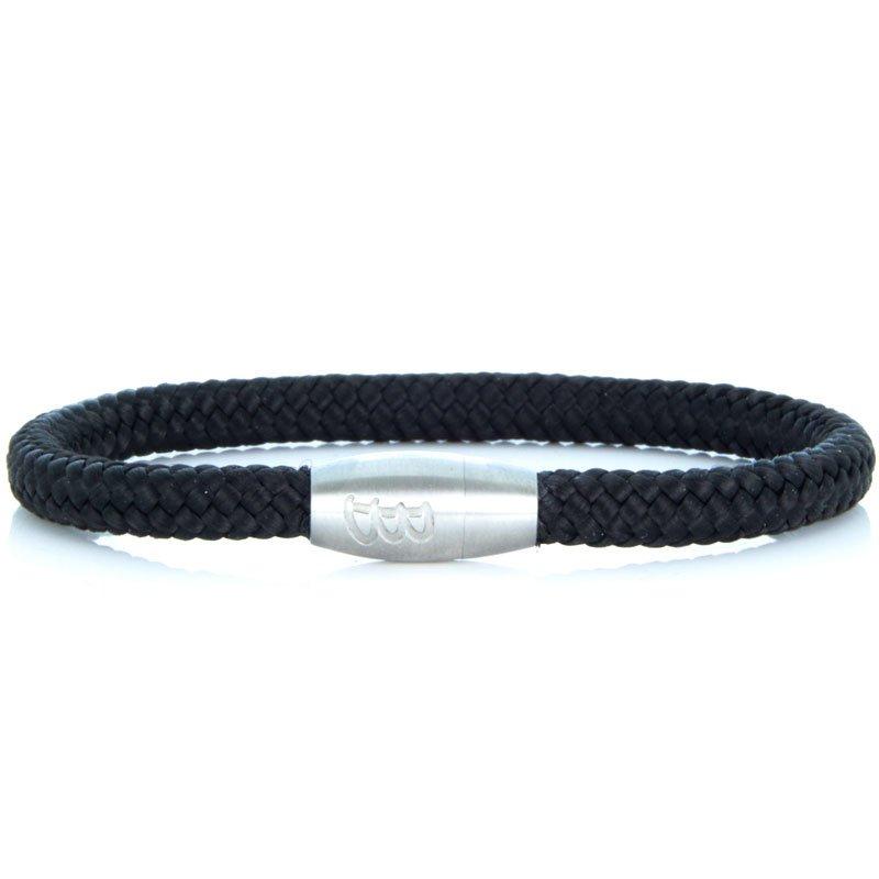 Steel & Rope | Sailor Black & Silver - Bad-Ass Bracelets